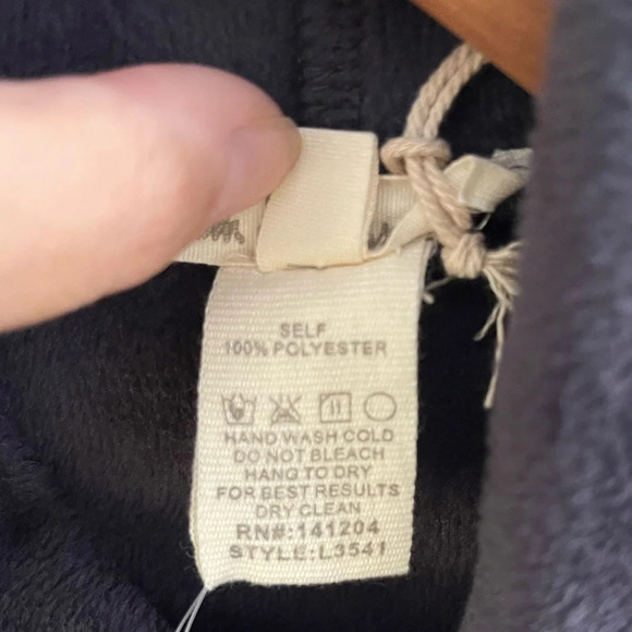 Women’s Anthropologie Hem & Thread blue fleece lined sweater poncho Size Medium - Picture 4 of 4